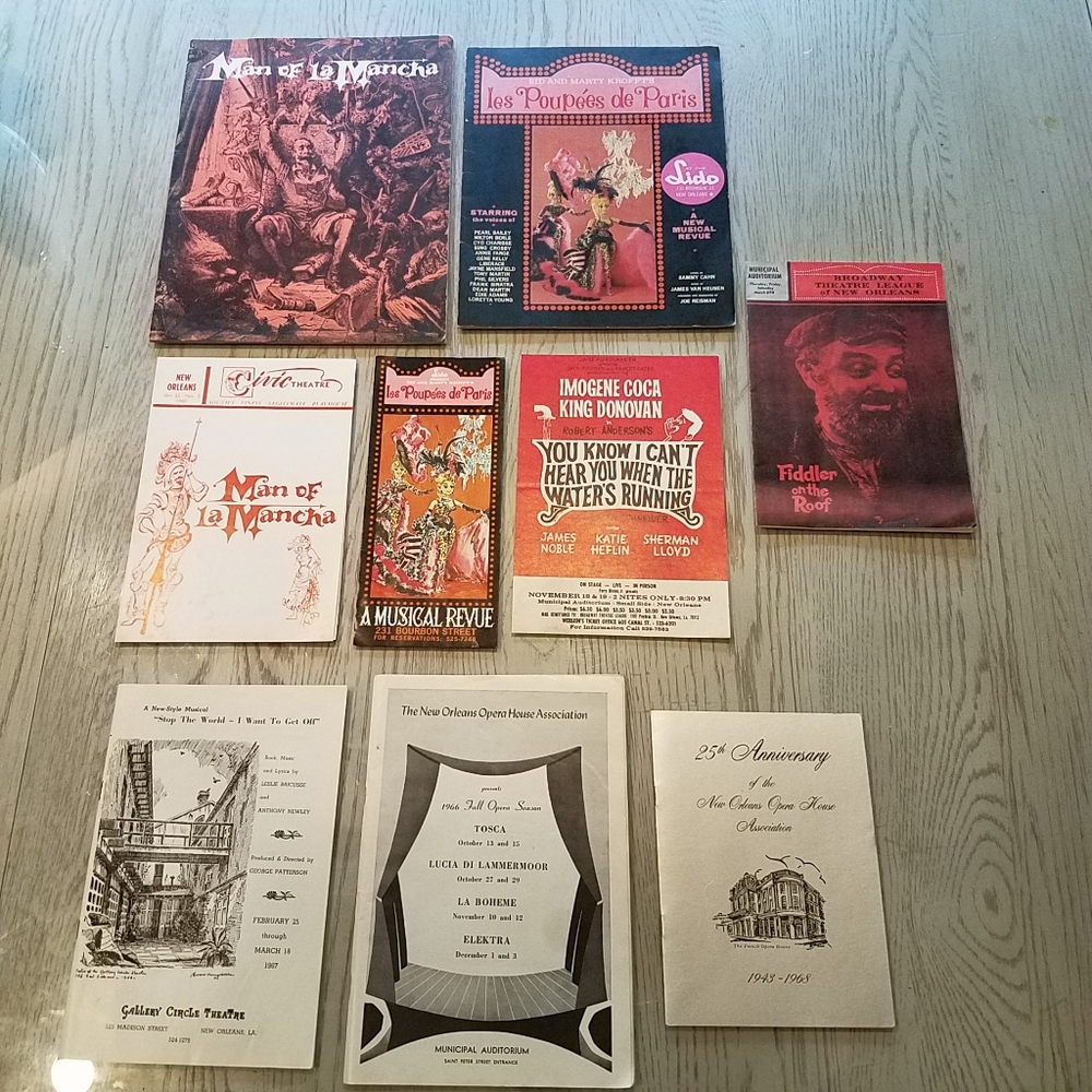 Vintage New Orleans Ephemera rare collection. Man of LaMancha etc.